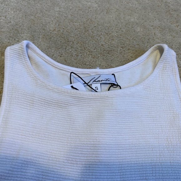 Red Haute Ottoman Rib Tank in Bone Size S NWT - Picture 5 of 11